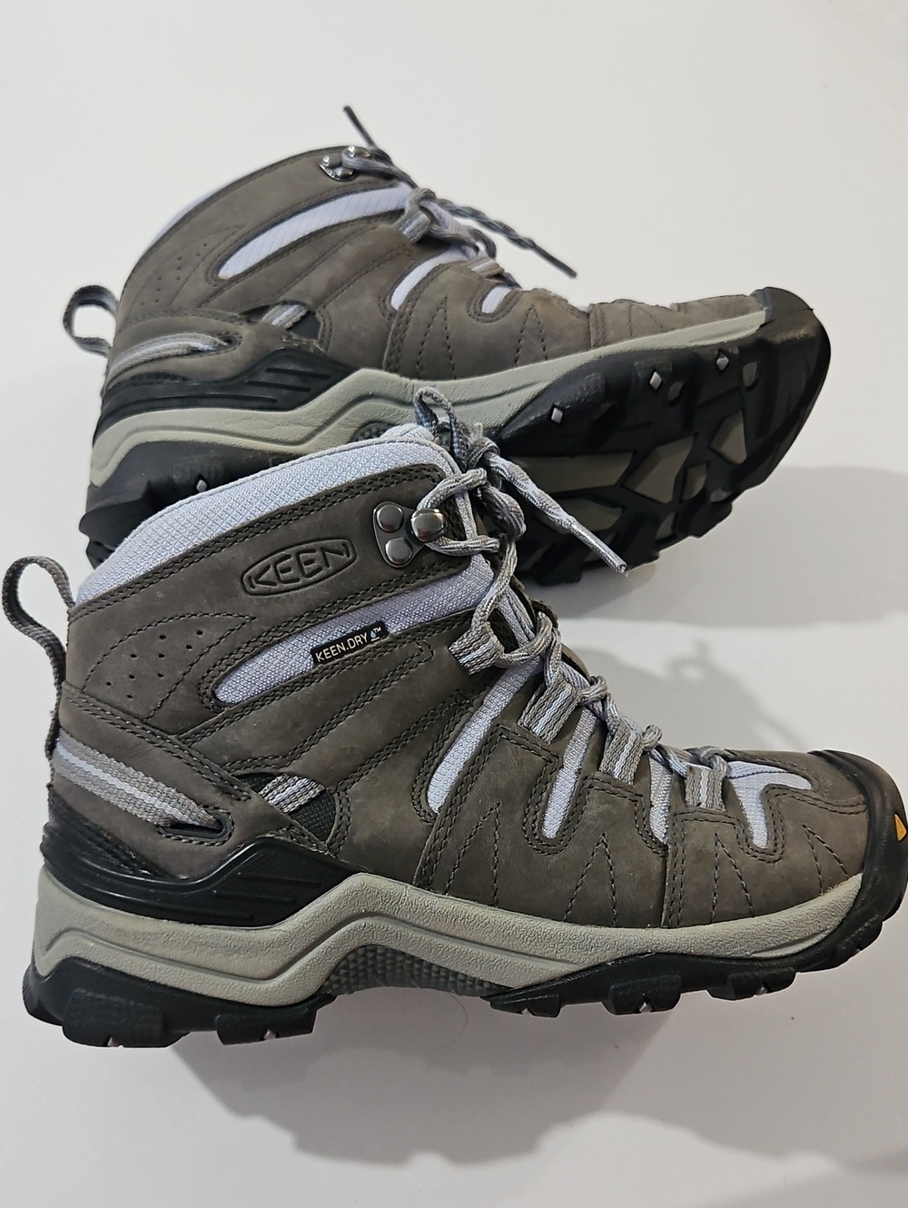 KEEN Gray and Light Gray Women's Waterproof Hiking Boots